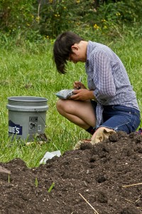 Testing the soil at Eden Gardens
