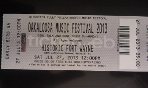 Oakloosa, Saturday JULY 27, 2013 Detroit's First Fully Philanthropic Music Festival
