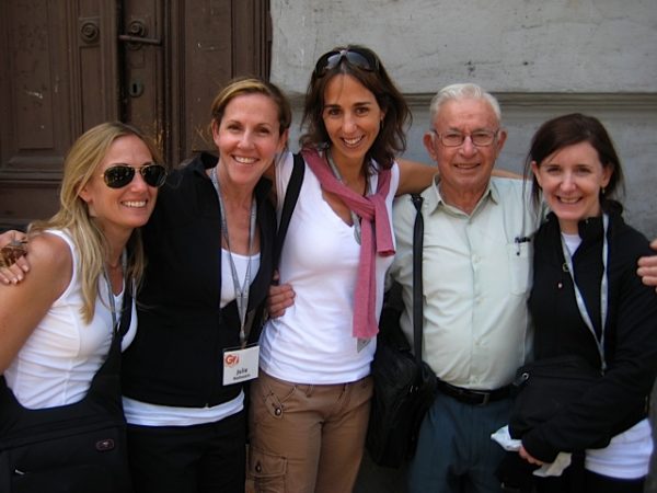 Participants in "G7" (2008), all smiles, traveling with Eli Ayalon