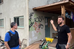 Yoav Raban with Lotan Pinyan at Kibbutz Be'eri